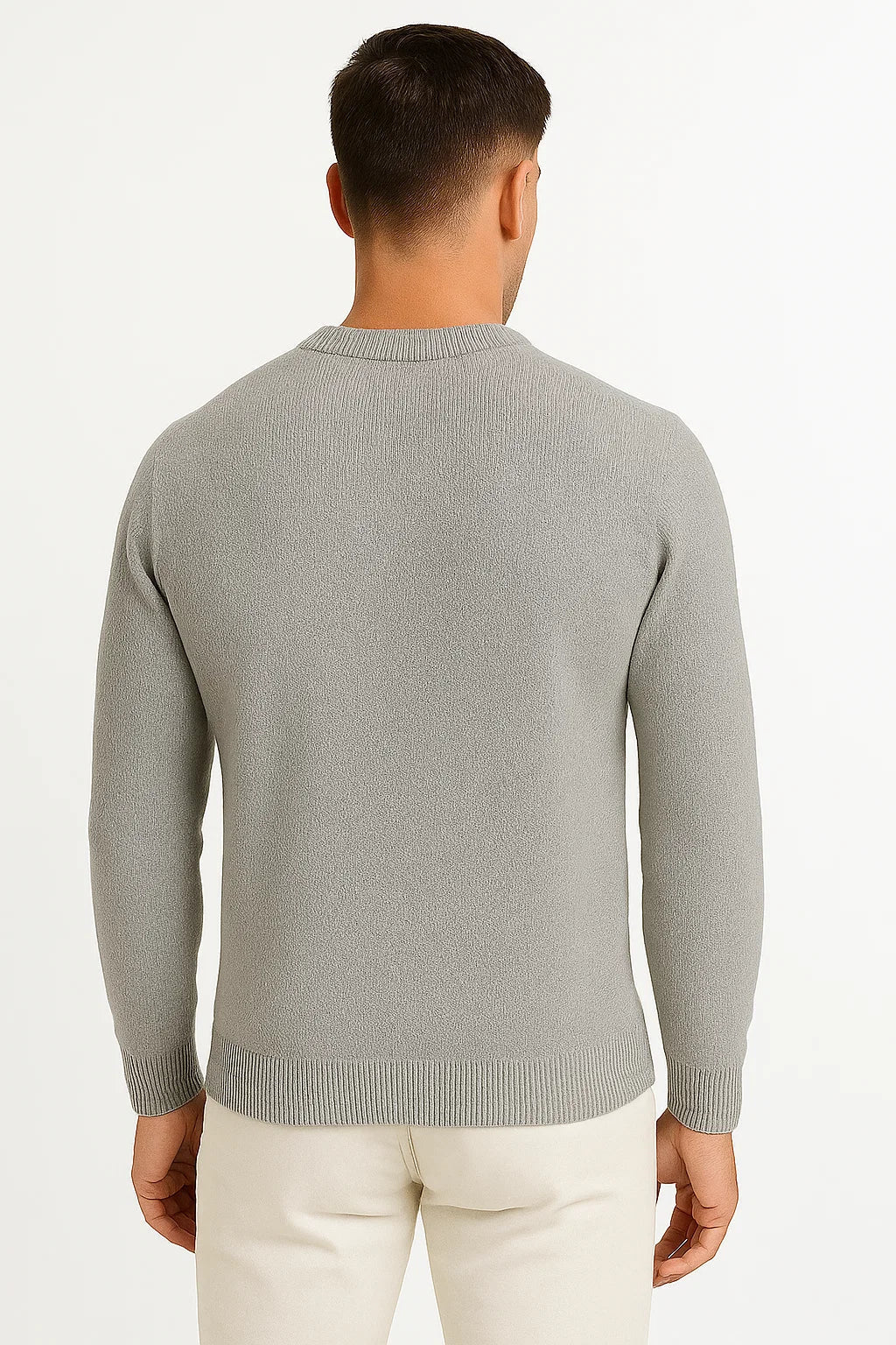 Men's Sweater Grey Wool Quilet Insulation Stylish Design Premium Warmth