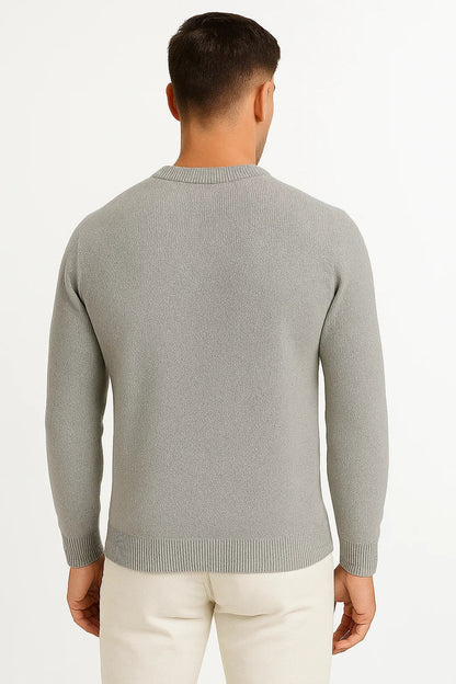 Men's Sweater Grey Wool Quilet Insulation Stylish Design Premium Warmth