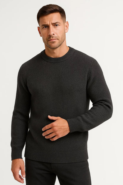 Men's Sweater Grey Wool Quilet Insulation Stylish Design Premium Warmth