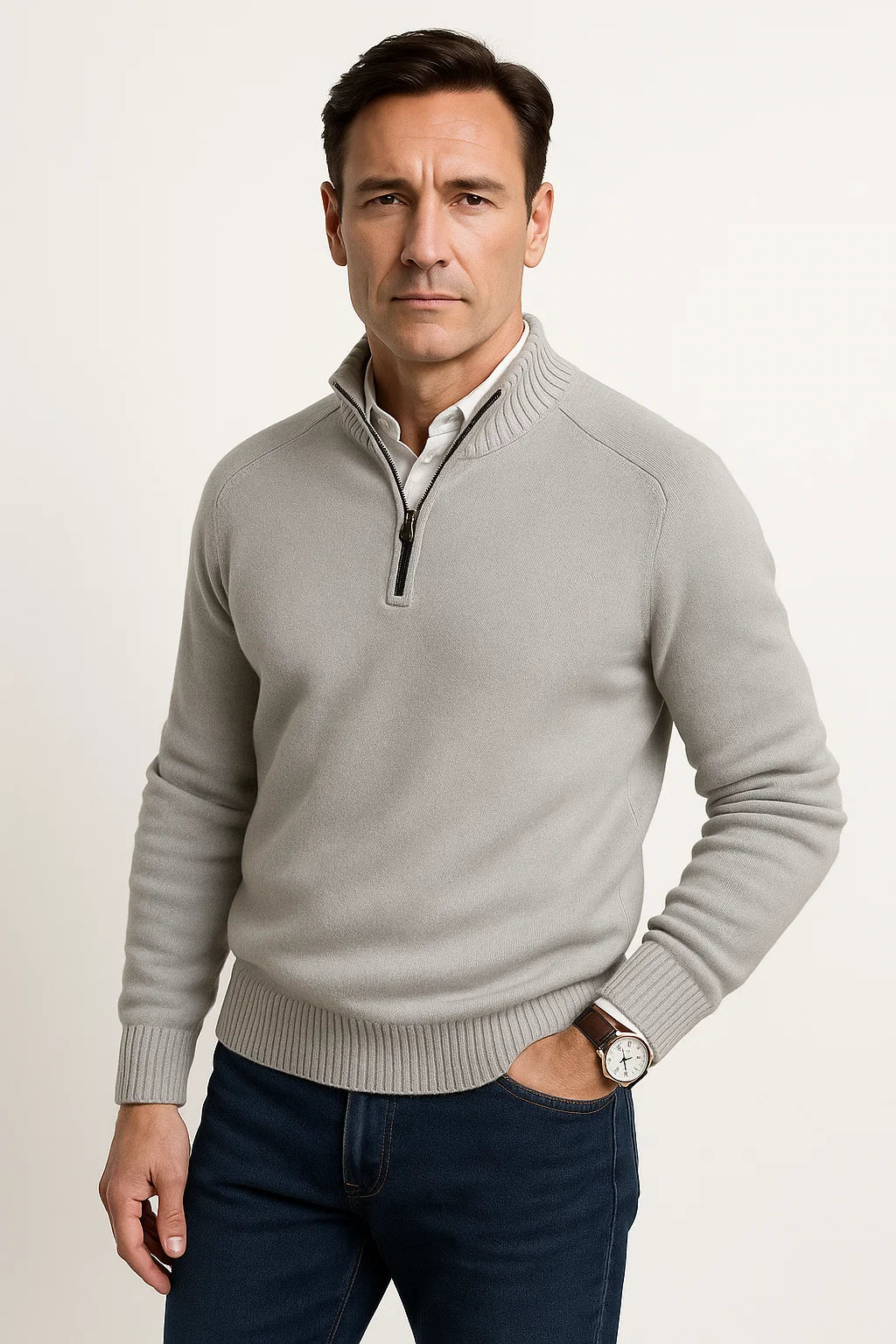 Men's Sweater Wool Relaxed Fit Long Sleeve Casual Comfort for Fall and Winter
