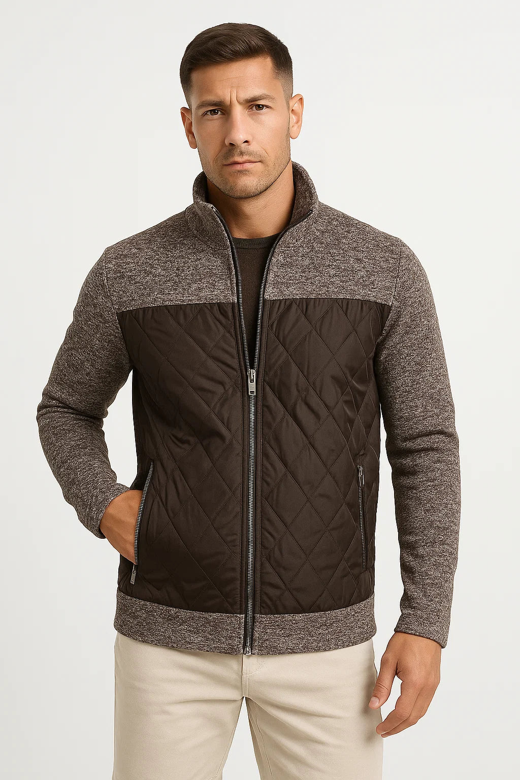 Men's Casual Vest Lightweight Fabric Zipper Design