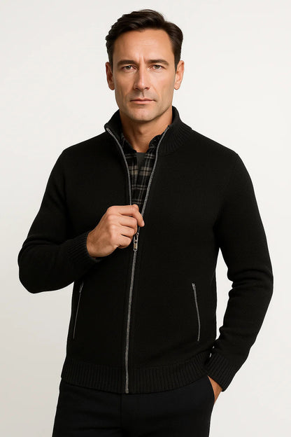 Men's Casual Vest Premium Fleece High Collar Zip Winter Wear