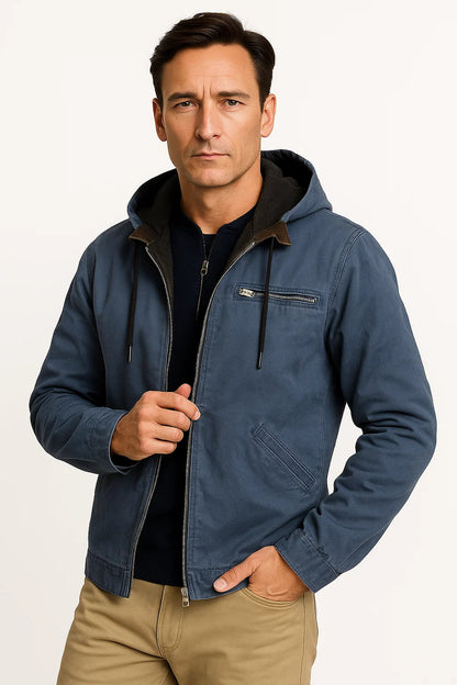 Men's Vintage Winter Jacket Brown Structured Design Comfortable Fit