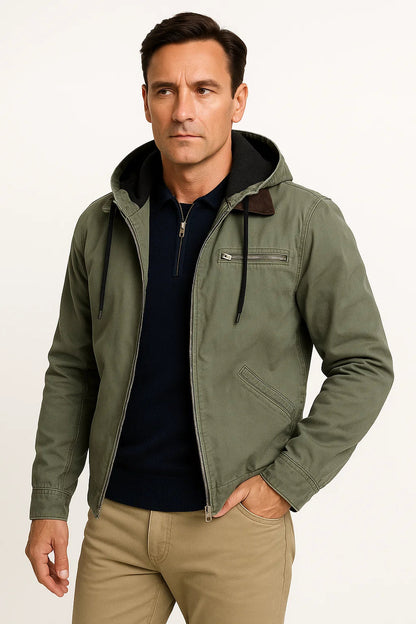 Men's Vintage Winter Jacket Brown Structured Design Comfortable Fit