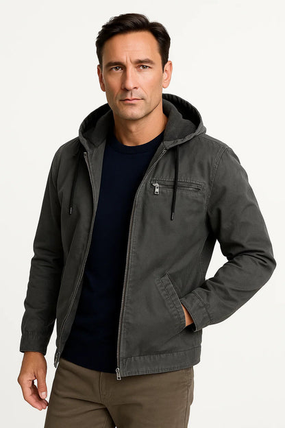Men's Vintage Winter Jacket Brown Structured Design Comfortable Fit