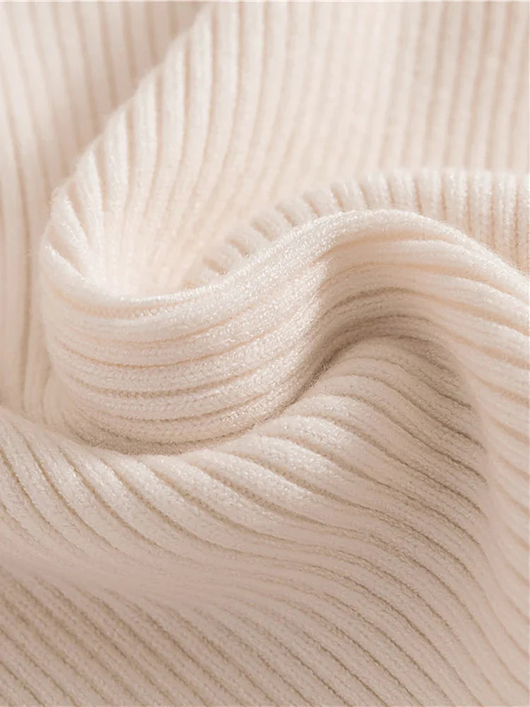 Women's Turtleneck Sweater Beige Cashmere Soft Knit Pullover