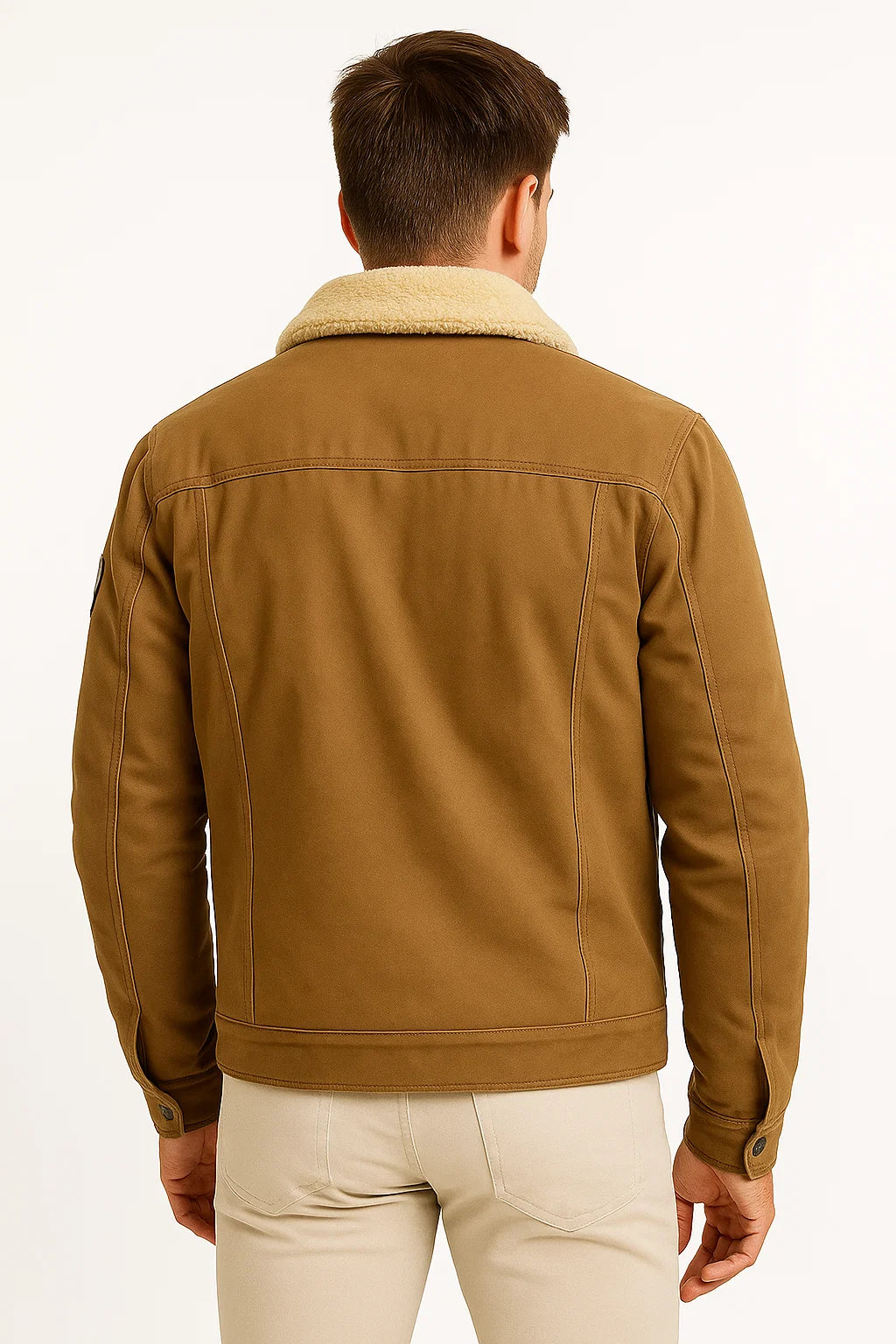 Men's Winter Jacket Polyester Wool Lined Windproof Bomber