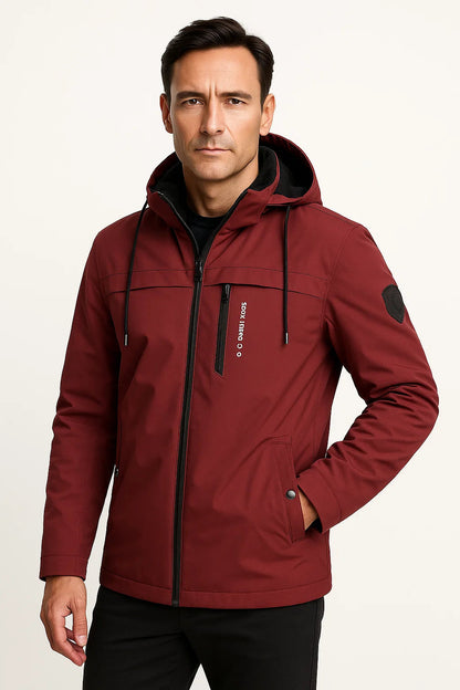 Men's Fleece Jacket Durable Material Dark Blue Sporty Design