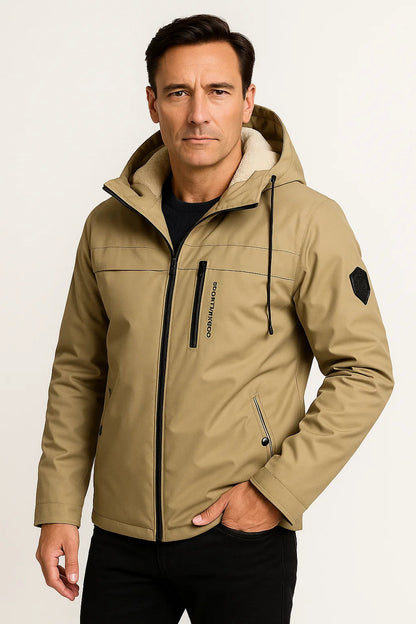 Men's Fleece Jacket Durable Material Dark Blue Sporty Design