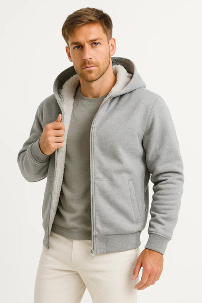 Men's Fleece Jacket Polyester Casual Winter Outdoor Hoodie