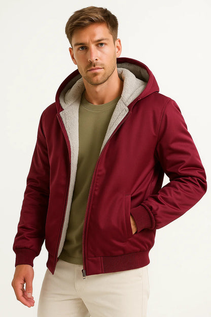 Men's Fleece Jacket Polyester Casual Winter Outdoor Hoodie