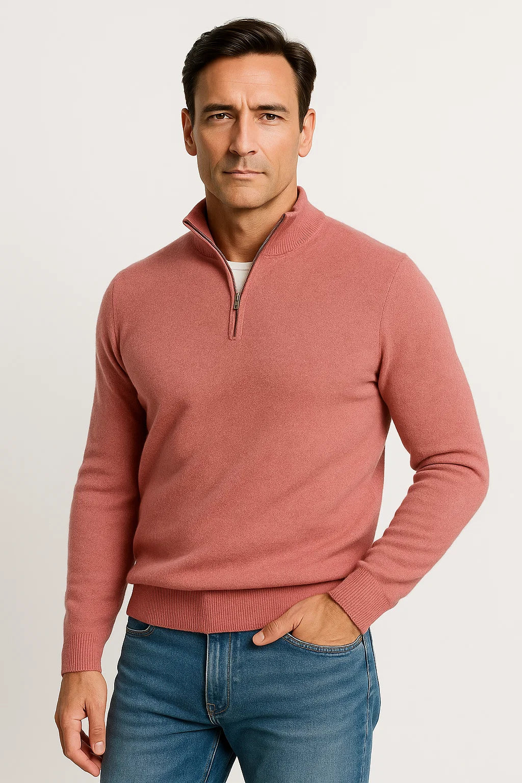 Men's Half Zip Sweater Soft Knit Casual Comfort Design