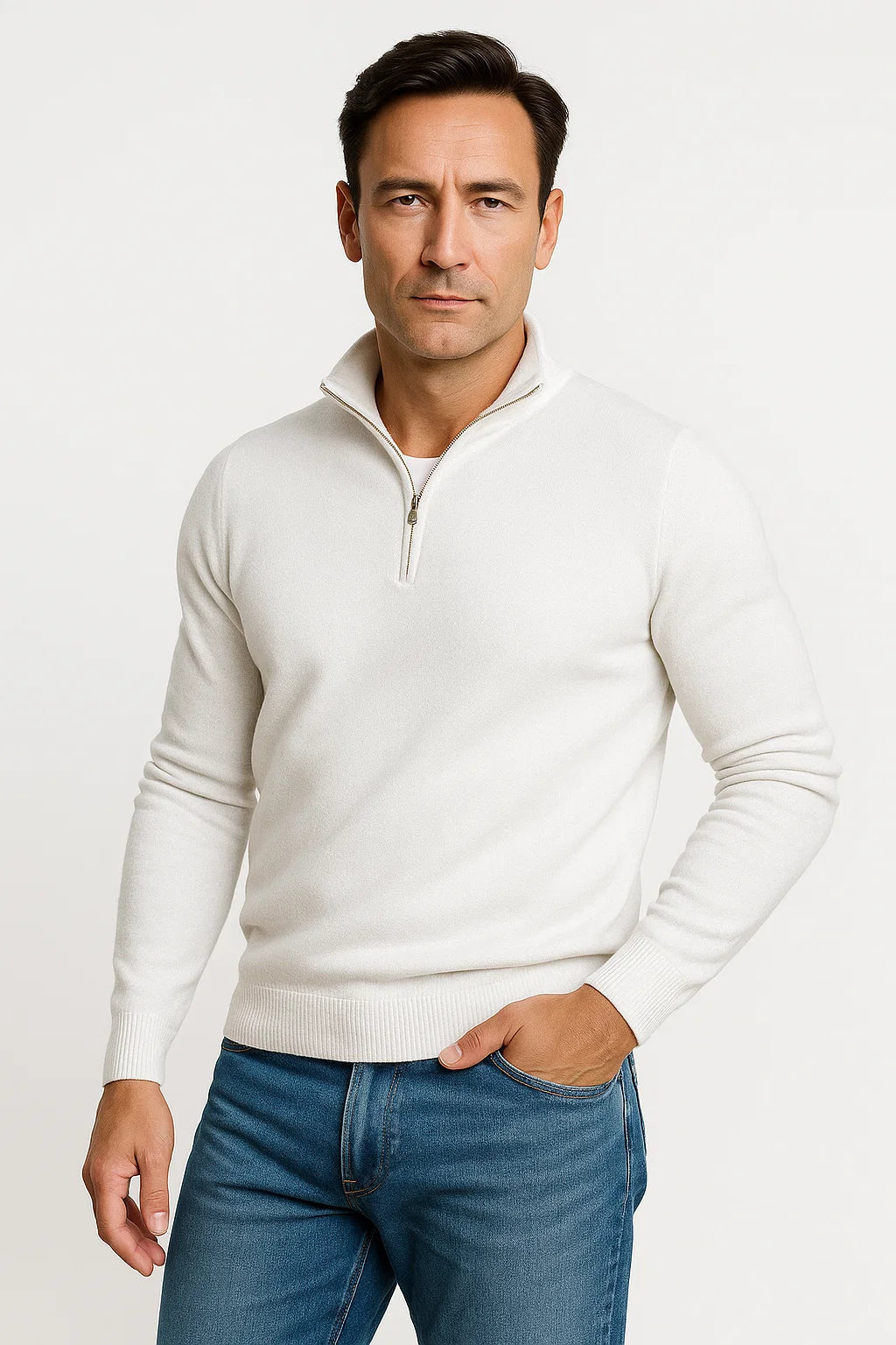 Men's Half Zip Sweater Soft Knit Casual Comfort Design