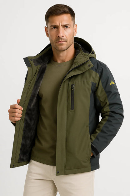 Men's Winter Jacket Waterproof Polyester Insulated Fleece Lined Windproof