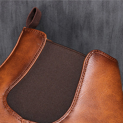 Men's Chelsea Boots Synthetic Leather Retro Slip-On Comfortable Fashion