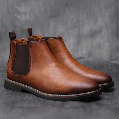 Men's Chelsea Boots Synthetic Leather Retro Slip-On Comfortable Fashion