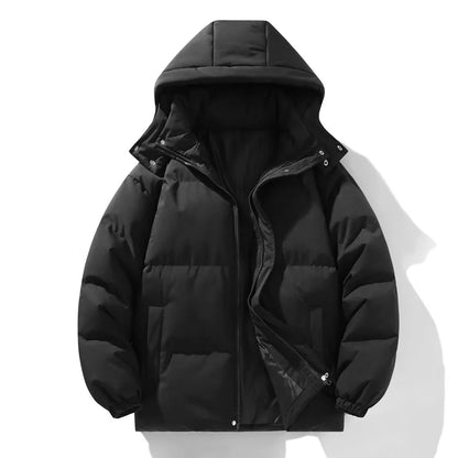 Men's Winter Jacket Hooded Windproof Casual Loose Fit Parka