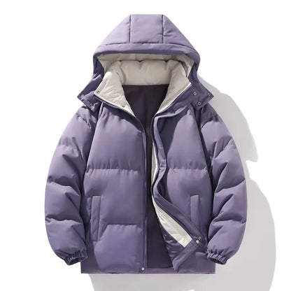 Men's Winter Jacket Hooded Windproof Casual Loose Fit Parka