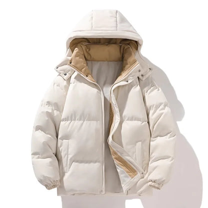 Men's Winter Jacket Hooded Windproof Casual Loose Fit Parka