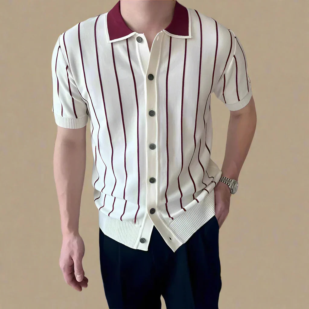 Matteo Striped Knit Polo