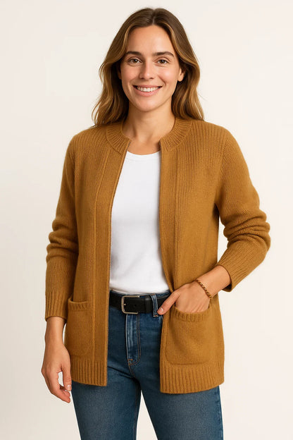 Women's Jacket Katoen Knitted Casual Loose Fit With Zip