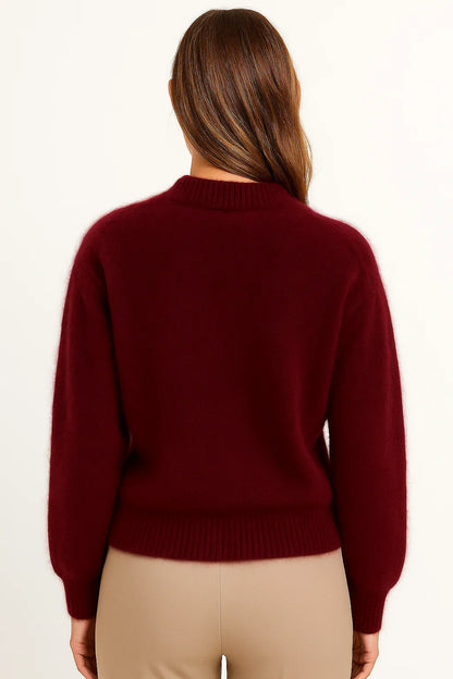 Women's Pullover Blue Mohair Luxurious Soft Knit Winter Breathable Elegant Design