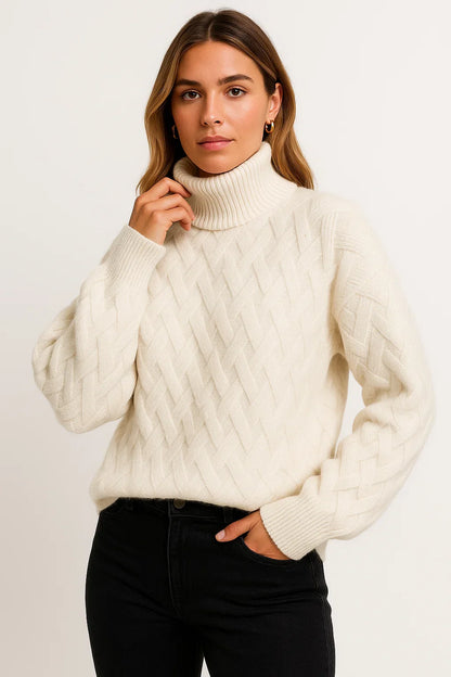 Women's Pullover White Cashmere Classic Round Neck Unmatched Softness Elegant Design