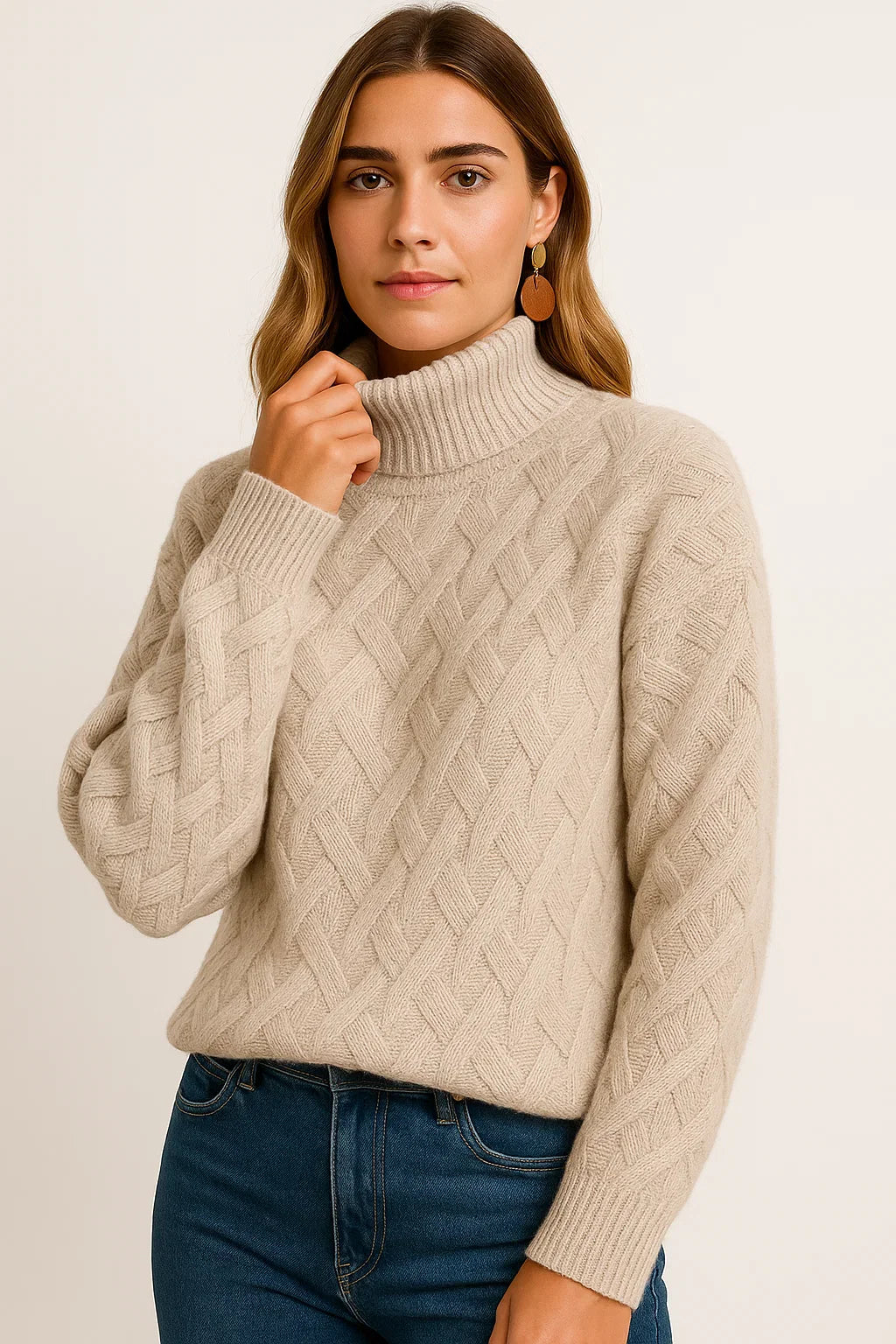 Women's Pullover White Cashmere Classic Round Neck Unmatched Softness Elegant Design