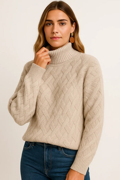 Women's Pullover White Cashmere Classic Round Neck Unmatched Softness Elegant Design