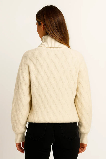 Women's Pullover White Cashmere Classic Round Neck Unmatched Softness Elegant Design