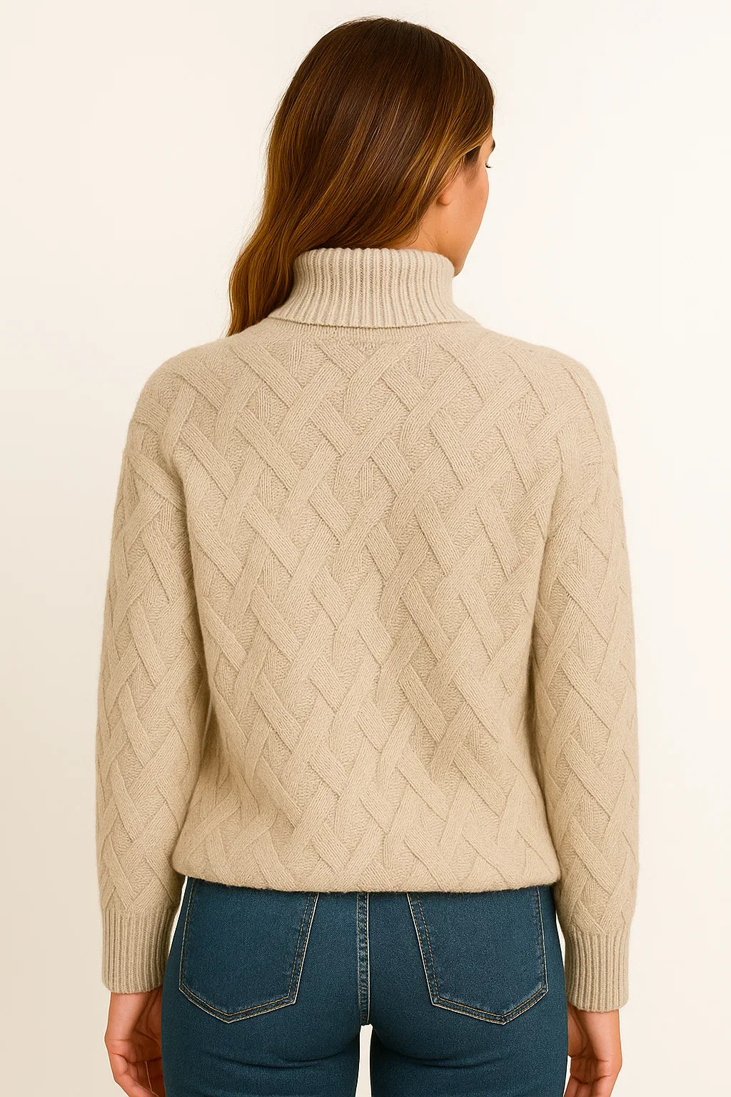 Women's Pullover White Cashmere Classic Round Neck Unmatched Softness Elegant Design