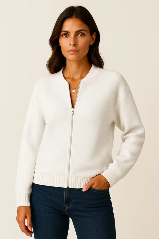 Women's Black Bomber Jacket Lightweight Casual Modern Fit with Ribbed Cuffs