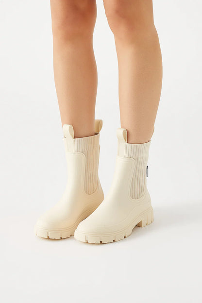 Women's Black Waterproof Boots PVC Mid-Calf Casual Comfort