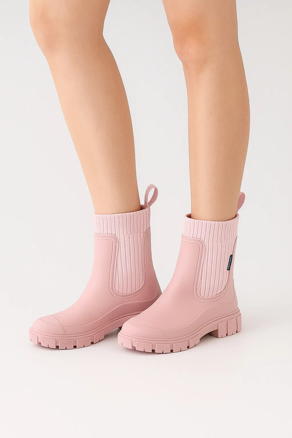 Women's Black Waterproof Boots PVC Mid-Calf Casual Comfort