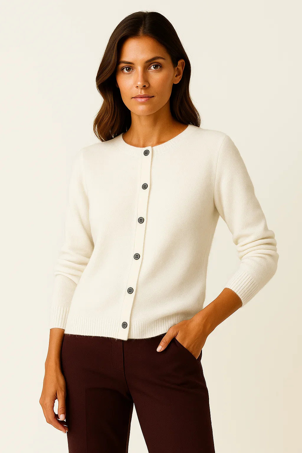 Women's Cardigan Sweater Soft Knit Button Design Casual Loose Fit