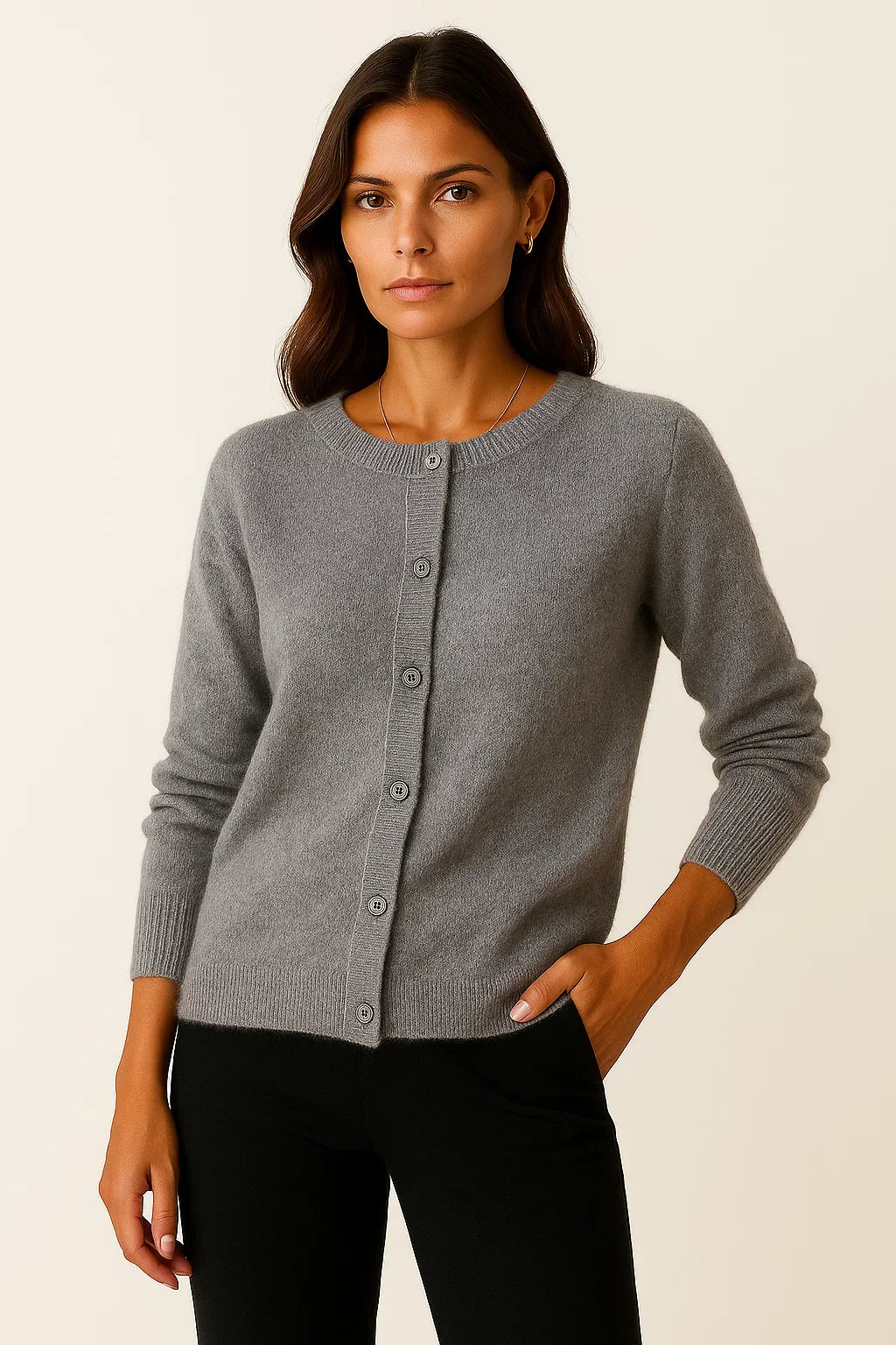 Women's Cardigan Sweater Soft Knit Button Design Casual Loose Fit