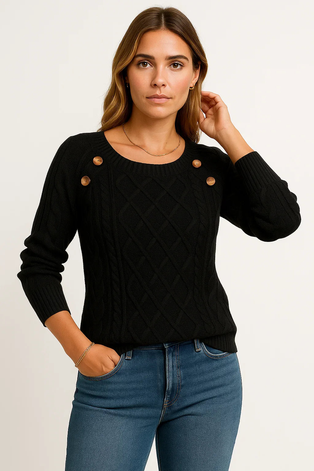 Women's Oversized Sweater Soft Wool Long Sleeve Casual Gray