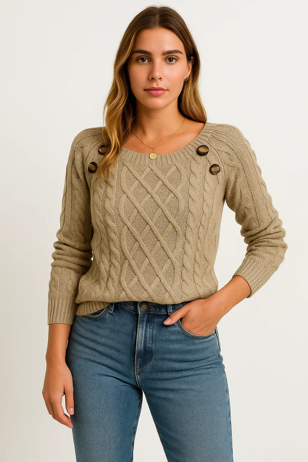 Women's Oversized Sweater Soft Wool Long Sleeve Casual Gray