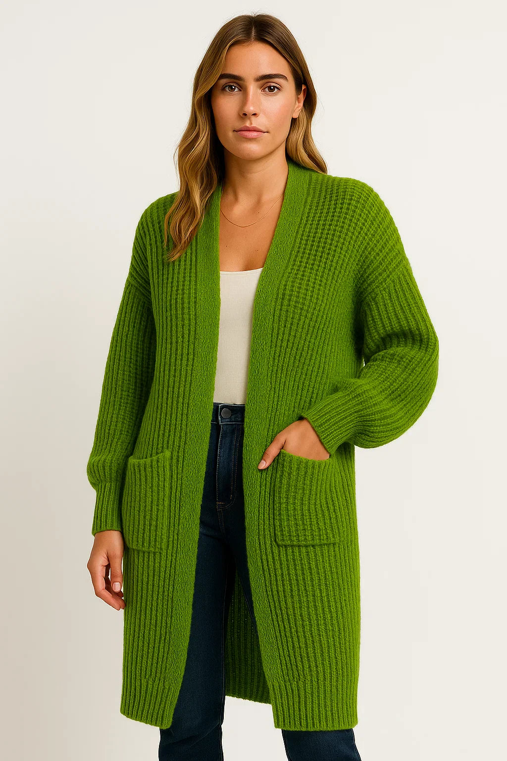 Women's Long Cardigan Soft Knit Open Front Casual Wear