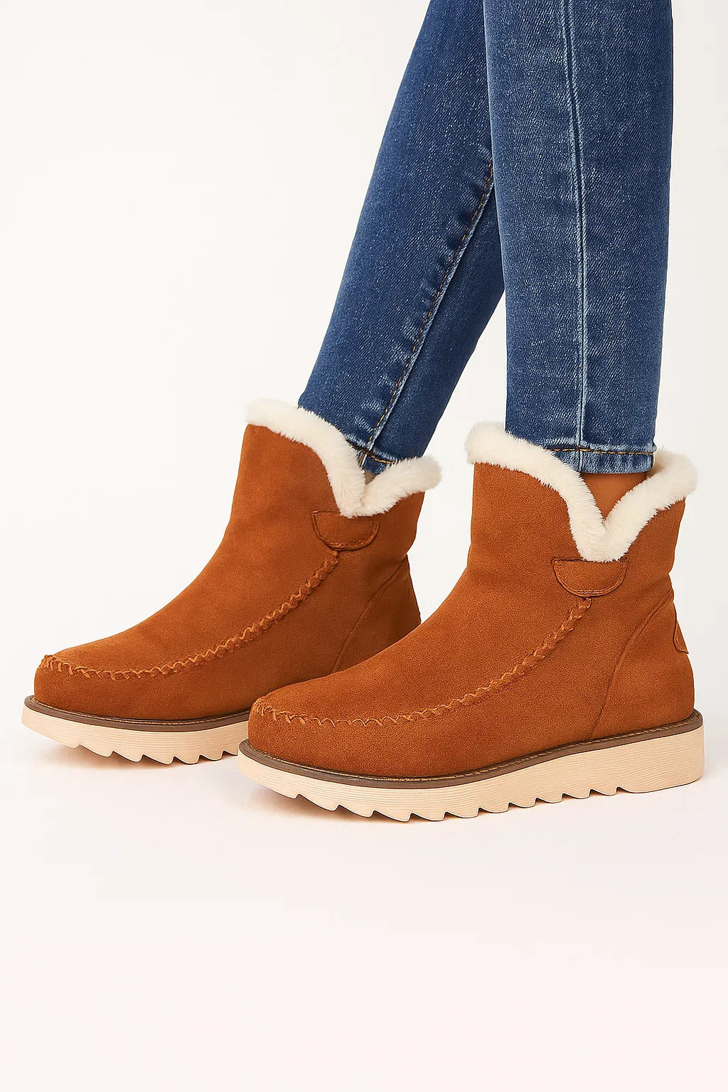 Women's Black Ankle Boots Microfiber Slip-On Flat Sole Winter-Friendly