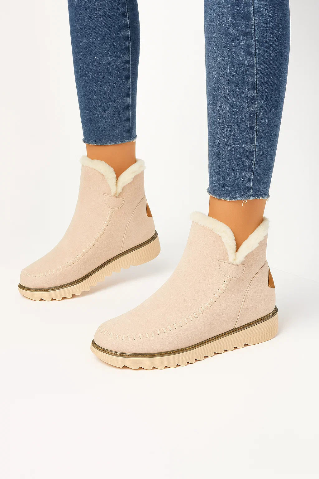 Women's Black Ankle Boots Microfiber Slip-On Flat Sole Winter-Friendly