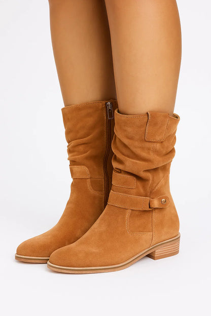 Women's Ankle Boots Leather Beige Comfortable Stylish Fashion Boots