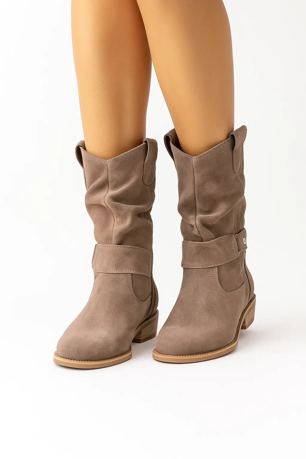 Women's Ankle Boots Leather Beige Comfortable Stylish Fashion Boots