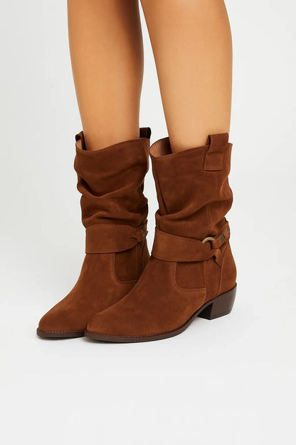 Women's Ankle Boots Leather Beige Comfortable Stylish Fashion Boots