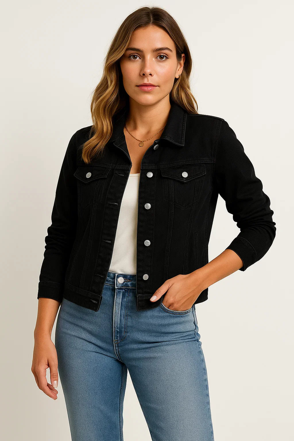 Women's Denim Jacket Blue Denim Casual Timeless Comfort Practical Pockets Modern Details