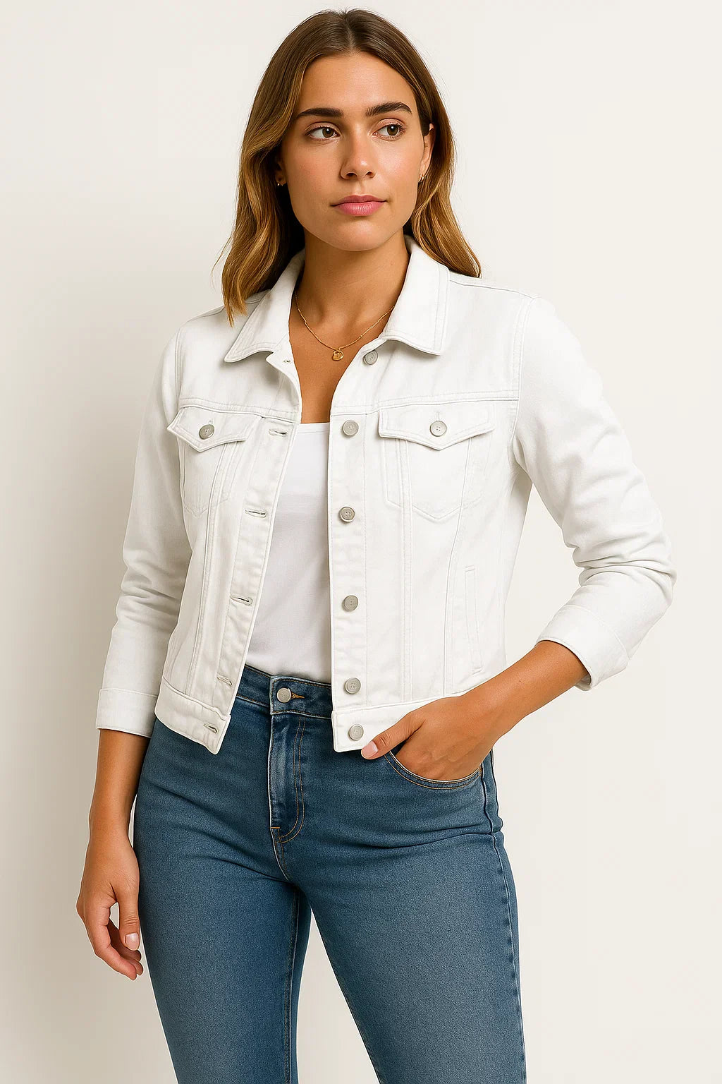 Women's Denim Jacket Blue Denim Casual Timeless Comfort Practical Pockets Modern Details
