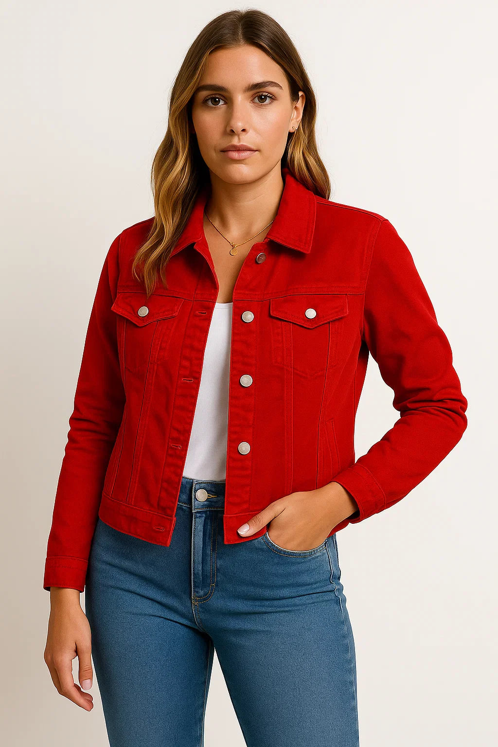 Women's Denim Jacket Blue Denim Casual Timeless Comfort Practical Pockets Modern Details