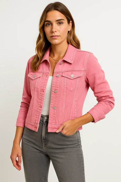 Women's Denim Jacket Blue Denim Casual Timeless Comfort Practical Pockets Modern Details