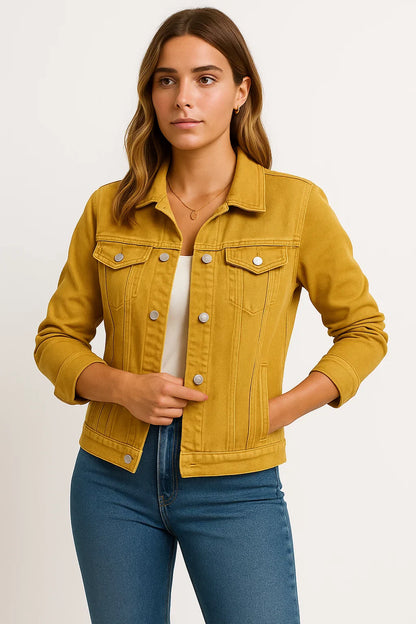 Women's Denim Jacket Blue Denim Casual Timeless Comfort Practical Pockets Modern Details