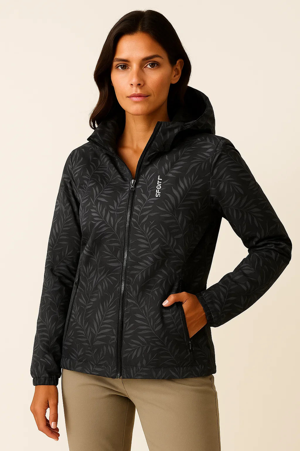 Women's Hoodie Zipper Lightweight Gray Polyester Adjustable Hood Comfortable Casual Style